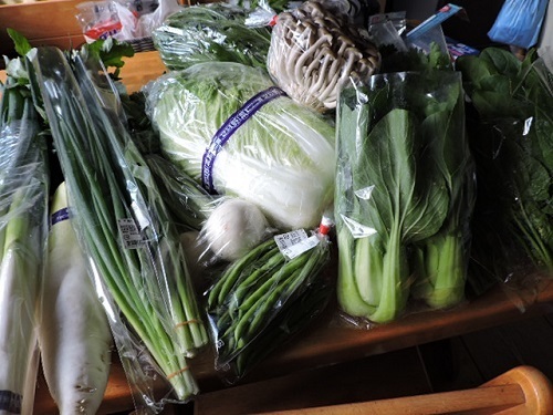 買い入れてきた野菜類