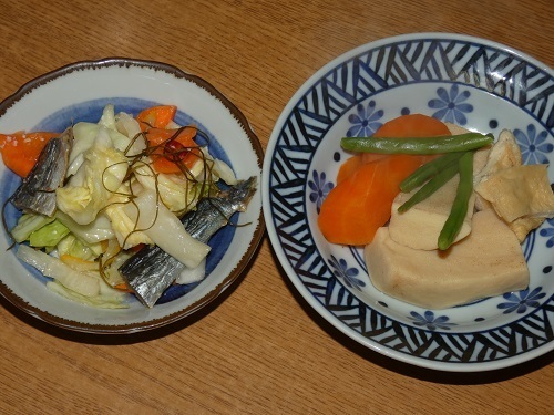 ニシン漬けと高野の煮つけ